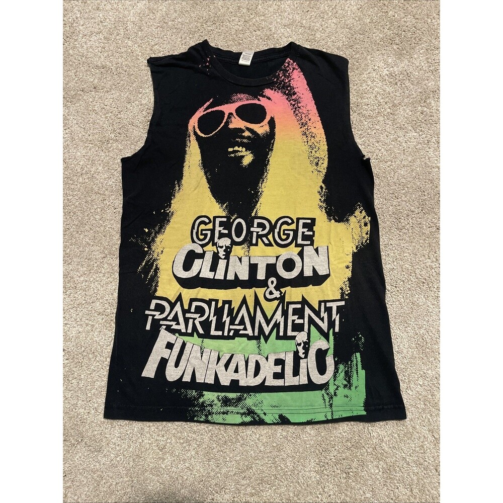 Vintage Y2K George Clinton Tour Shirt M Parliament Funkadelic Cut Off AOP